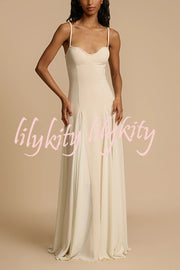 Timeless Elegance Panelled Tulle A-line Slip Maxi Dress