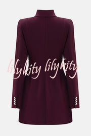 Elegant Long-sleeved Hollowed-out Button-down Slim-fit Mini Dress