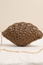 Fairy Shell Hollowed-Out Crossbody Straw Bag