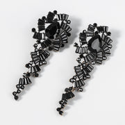 Retro Alloy Diamond Acrylic Flower Long Earrings