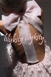 Stylish Backless Bow Elegant Butterfly Loose Mini Dress