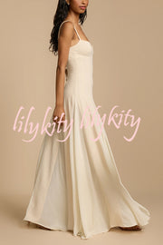 Timeless Elegance Panelled Tulle A-line Slip Maxi Dress