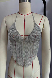 Tassel Vest Top Chain Bra Chest Chain