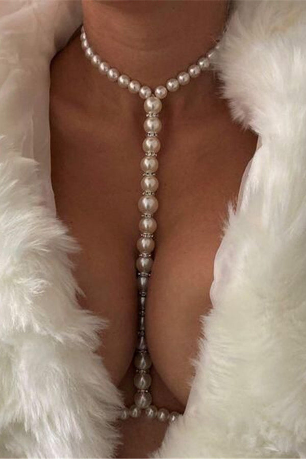 Simple Pearl Beaded Body Necklace