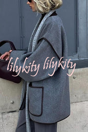 Comfort Is Luxury Wool Blend Tie-up  Pocket Oversized Blanket Coat