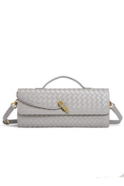 Woven Soft Leather Horizontal Square Accordion Bag