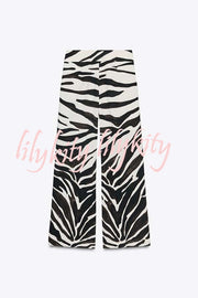 Breath of Freedom Animal Print High Rise Pocketed Wide Leg Pants