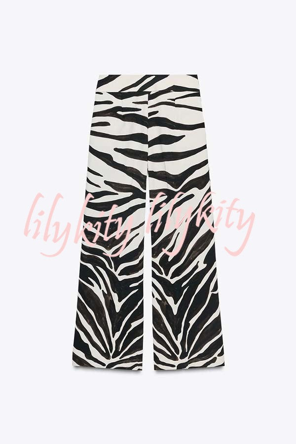 Breath of Freedom Animal Print High Rise Pocketed Wide Leg Pants