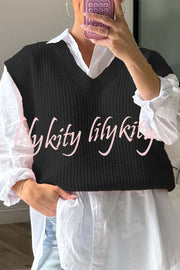 Solid Color V-neck Sleeveless Casual Loose Vest