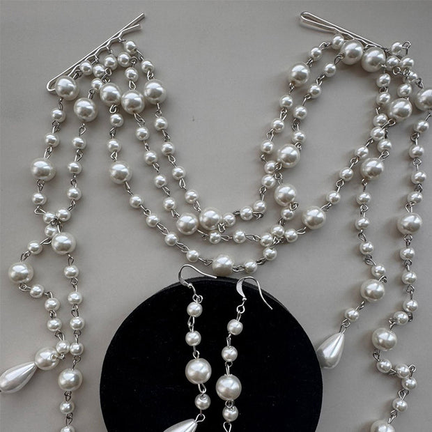 Stylish and Elegant Pearl Tassel Hair Accessories