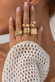Fashionable Hollow Diamond Irregular Retro Ring