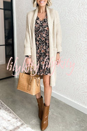 Fall Harvest Knit Lapel Pocketed Duster Cardigan