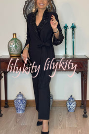 Social Time High Rise Elastic Zipper Waist Pocket Straight-leg Pants