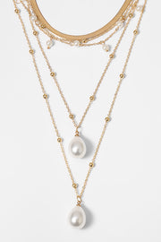 Vintage Chain Imitation Pearl Necklace