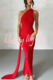 Sexy Backless Pleated Slim Solid Color Sleeveless Elegant Maxi Dress