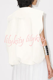 Fashion Zipper Sleeveless Pocket Loose Vest Jacket