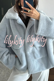 Fashion Lapel Long Sleeve Loose Furry Coat