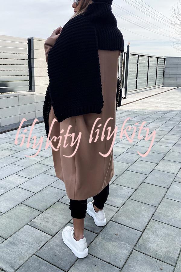 Winter handmade thick wool knitted scarf