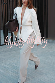 Retro V-neck Long-sleeved Sexy Hollow Loose Knitted Cardigan
