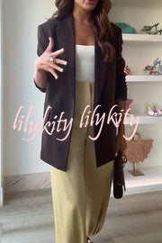 City Phantom Button Up Long Sleeve Lapel Loose Blazer