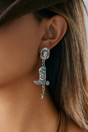 Western Cowboy Hat and Boots Pendant Earrings