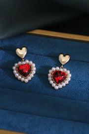 Heart Shaped Pearl Earrings