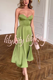 Solid Color Off-shoulder Sleeveless Slim Sexy Midi Dress