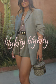 Ready for Fall Plaid Contrast Color Long Sleeve Pocket Lapel Boyfriend Blazer
