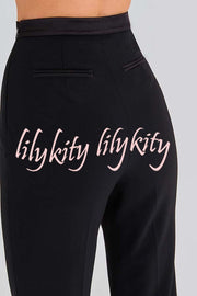 Women Power High Rise Side Zipper Flare Slim Fit Pants