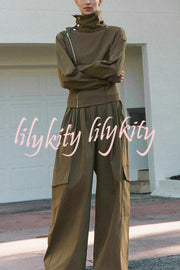 Fashionable High-neck Long-sleeved Zippered Simple Jacket
