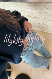 Jessy Denim Mid Rise Side Star Pattern Pocket Wide Leg Jeans