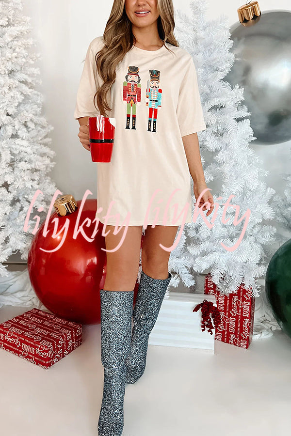 Nutcrackers for The Holidays Sequin Nutcracker T-shirt Mini Dress