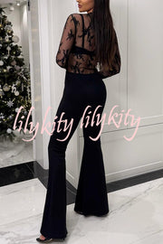 Elegant Touch High Waist Stretch Flared Pants