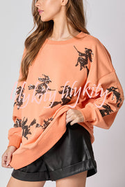 Halloween Witch Sequined Loose Casual Sweatshirt