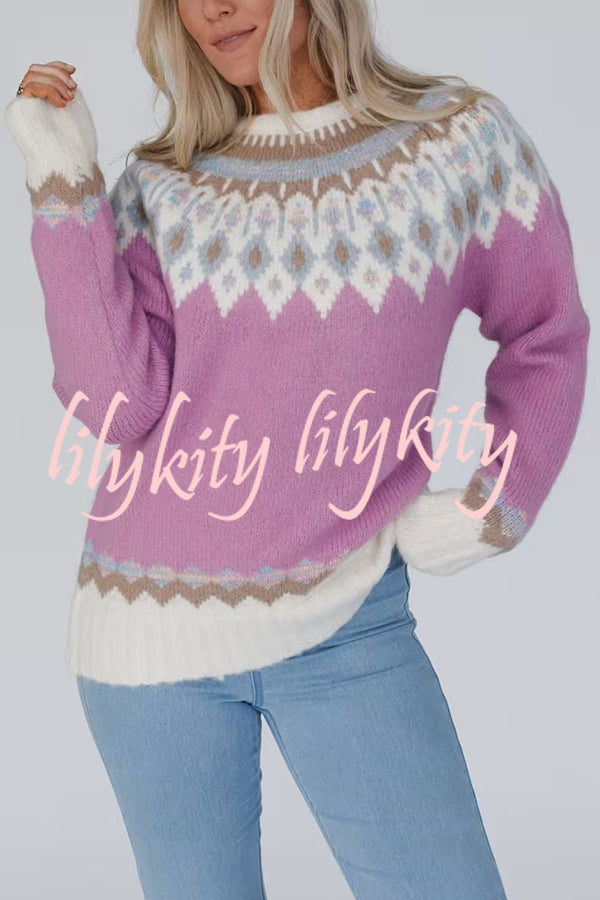 Christmas Thickened Round Neck Long Sleeve Knitted Sweater