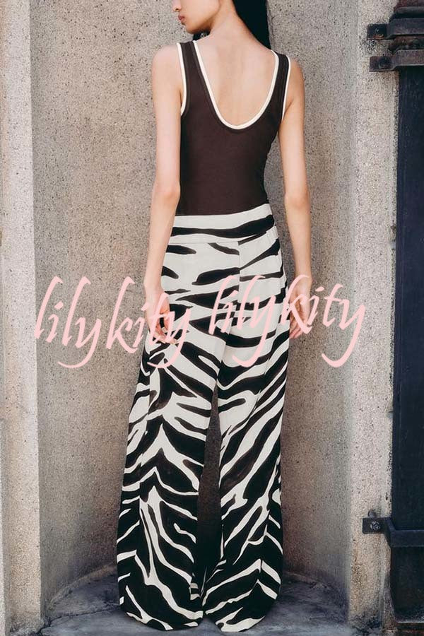 Breath of Freedom Animal Print High Rise Pocketed Wide Leg Pants