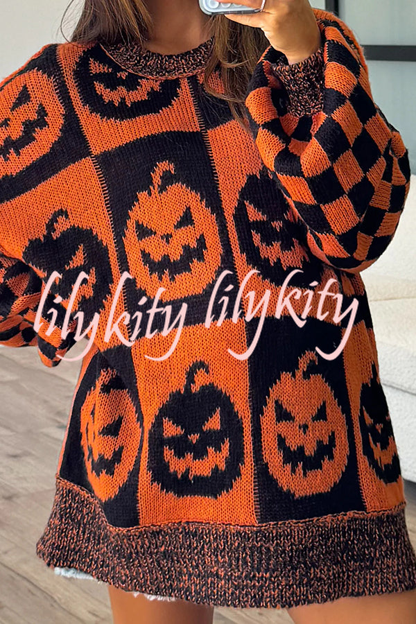 Halloween Casual Loose Crew Neck Sweater