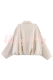 Fashion Lapel Long-sleeved Casual Bomber Jacket