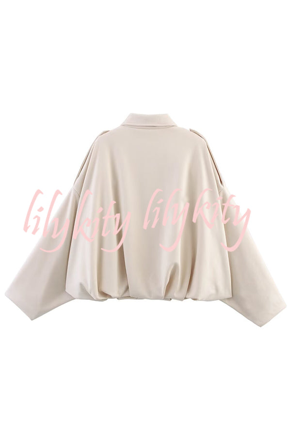 Fashion Lapel Long-sleeved Casual Bomber Jacket