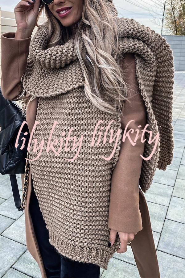 Winter handmade thick wool knitted scarf