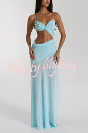 Sexy Halter Waist-baring Backless Lace-up High-slit Maxi Dress