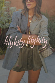 Ready for Fall Plaid Contrast Color Long Sleeve Pocket Lapel Boyfriend Blazer