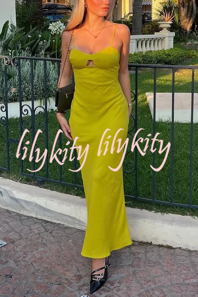 Sexy Hollow Strap Backless Slim Midi Dress