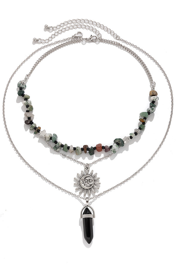 Ethnic Style Stacked Gravel Beaded Necklace