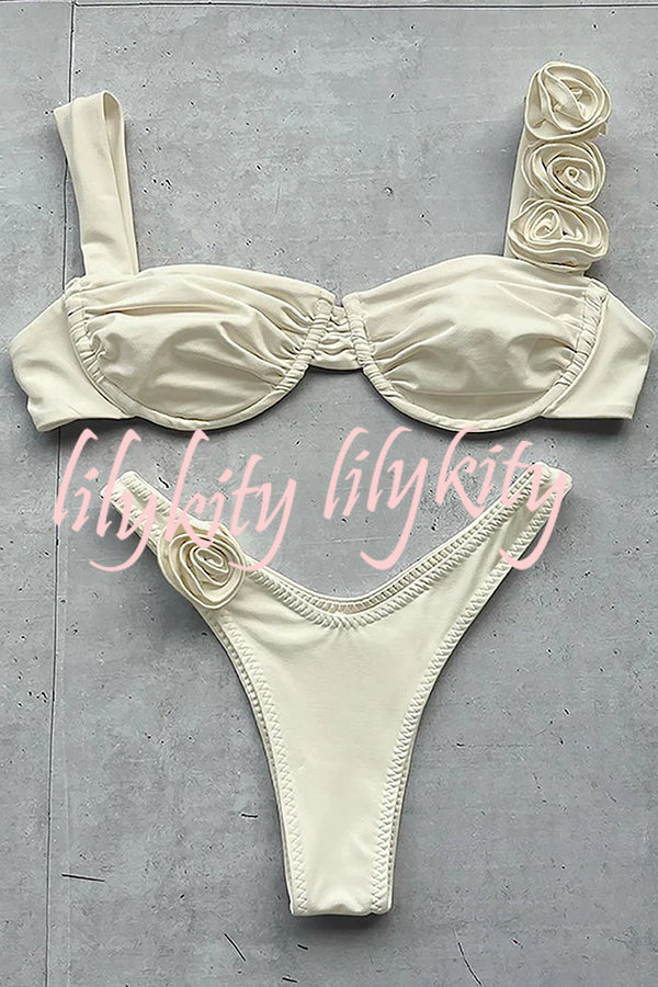 Fantasy Suspender Three Dimensional Flower Bikini