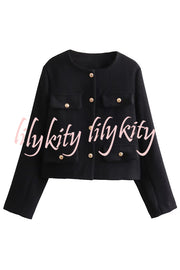 Stylish Buttoned Long Sleeve Casual Pocket Blazer