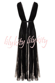 Sexy Muse Semi-sheer Tulle Fabric Fixed Back Tie-up Maxi Dress