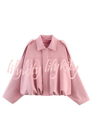 Fashion Lapel Long-sleeved Casual Bomber Jacket