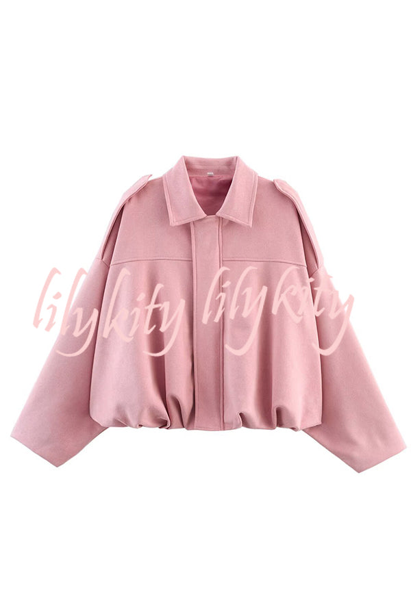 Fashion Lapel Long-sleeved Casual Bomber Jacket
