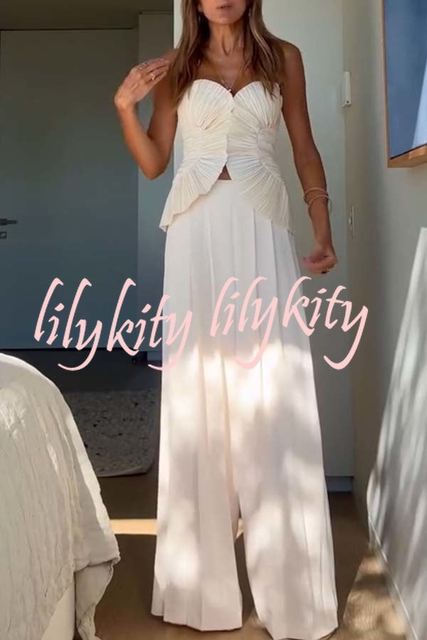 Show Exquisiteness High Rise Pleated Wide Leg Pants